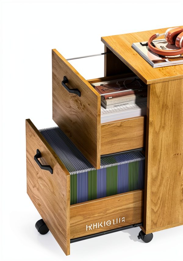 VASAGLE 2-Drawer File Cabinet, Rolling Filing Cabinet with-3