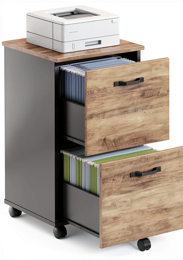 VASAGLE 2-Drawer File Cabinet, Space-Saving Office Storage-0
