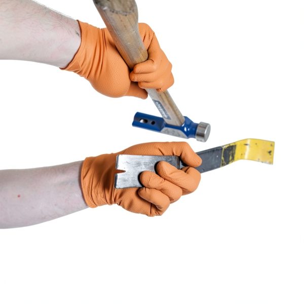 AMMEX Orange Nitrile Gloves Heavy Duty Chemical Resistant-7