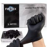 FINITEX Black Nitrile Disposable Gloves Durable Grip-0