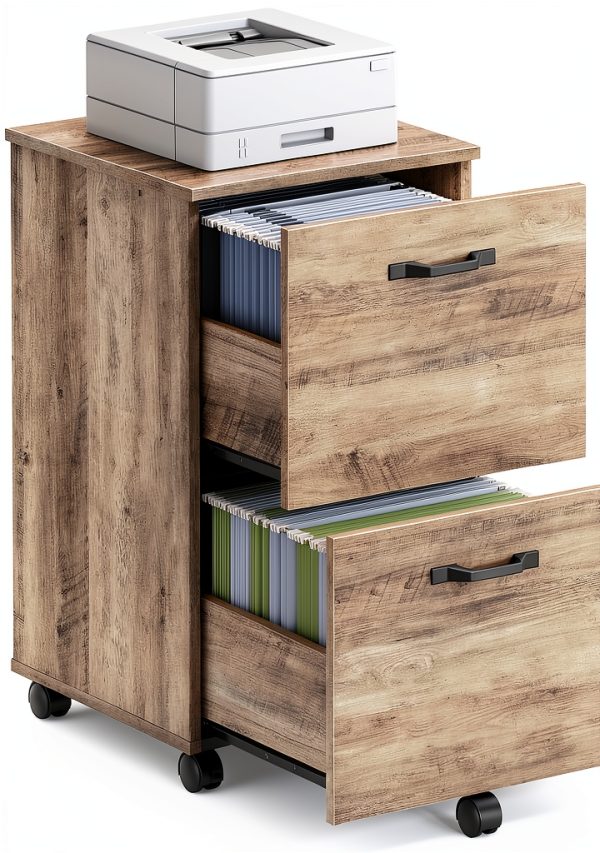 VASAGLE 2-Drawer File Cabinet, Particleboard, Classic-0