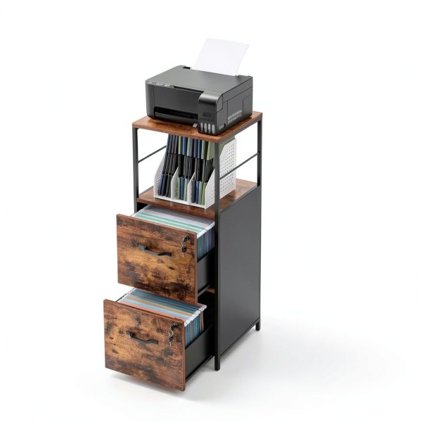 VASAGLE 2-Drawer Filing Cabinet with Lock-1