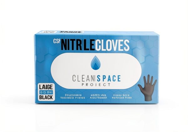 Clean Space Project Nitrile Gloves Black Disposable Latex-1