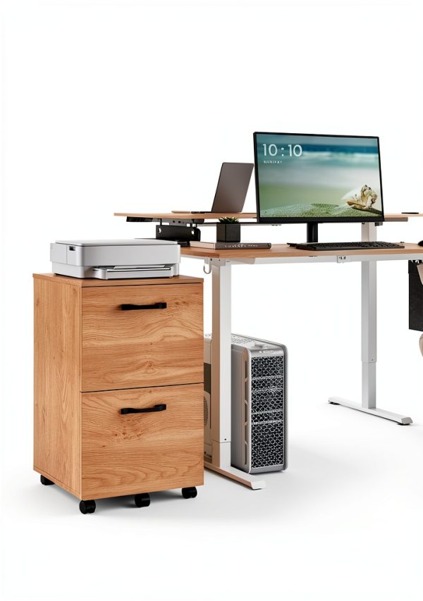 VASAGLE 2-Drawer File Cabinet, Rolling Filing Cabinet with-1