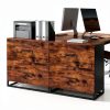 VASAGLE Lateral File Cabinet Rustic Brown + Ink Black-5