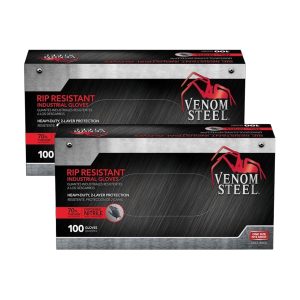 Venom Steel Nitrile Gloves Heavy Duty Disposable Black-0