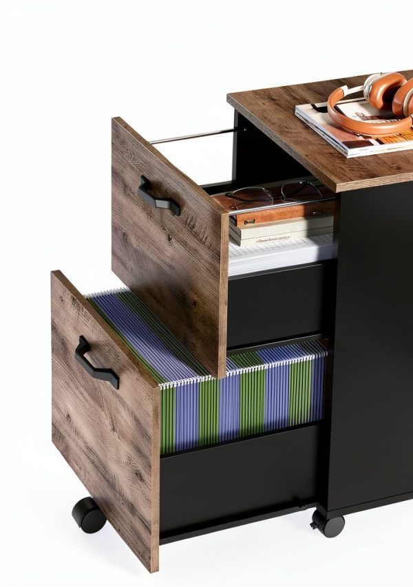 VASAGLE 2-Drawer File Cabinet, Space-Saving Office Storage-3