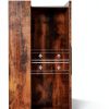 VASAGLE Lateral File Cabinet Rustic Brown + Ink Black-4
