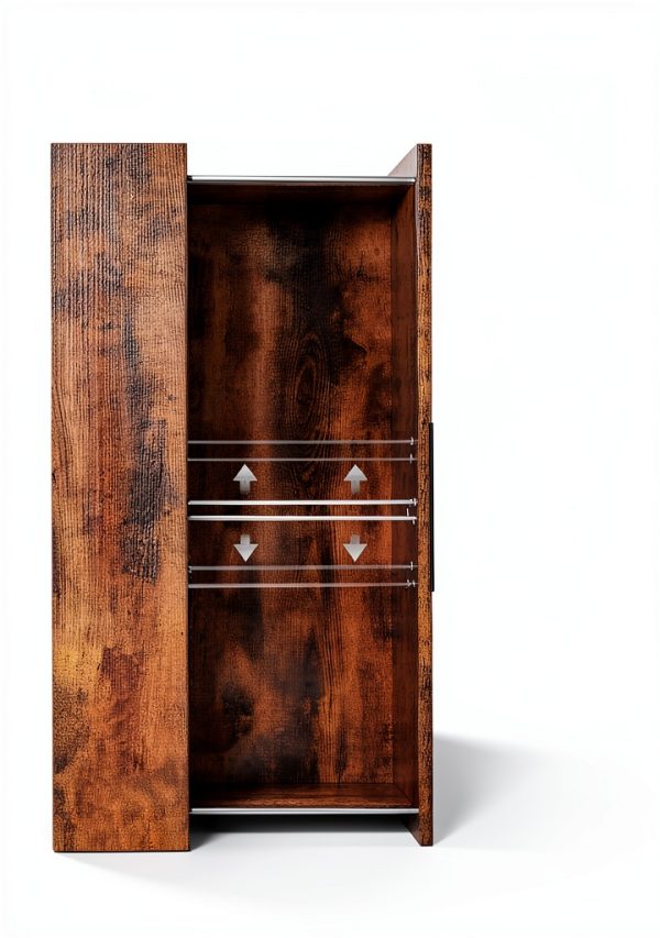 VASAGLE Lateral File Cabinet Rustic Brown + Ink Black-4