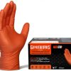 AMMEX Orange Nitrile Gloves Heavy Duty Chemical Resistant-0