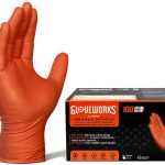 AMMEX Orange Nitrile Gloves Heavy Duty Chemical Resistant-0