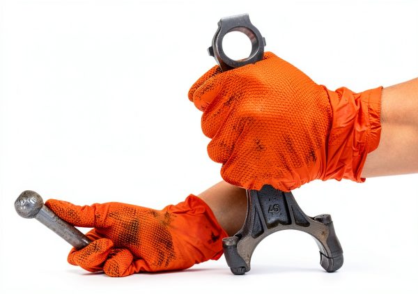 AMMEX Orange Nitrile Gloves Heavy Duty Chemical Resistant-4