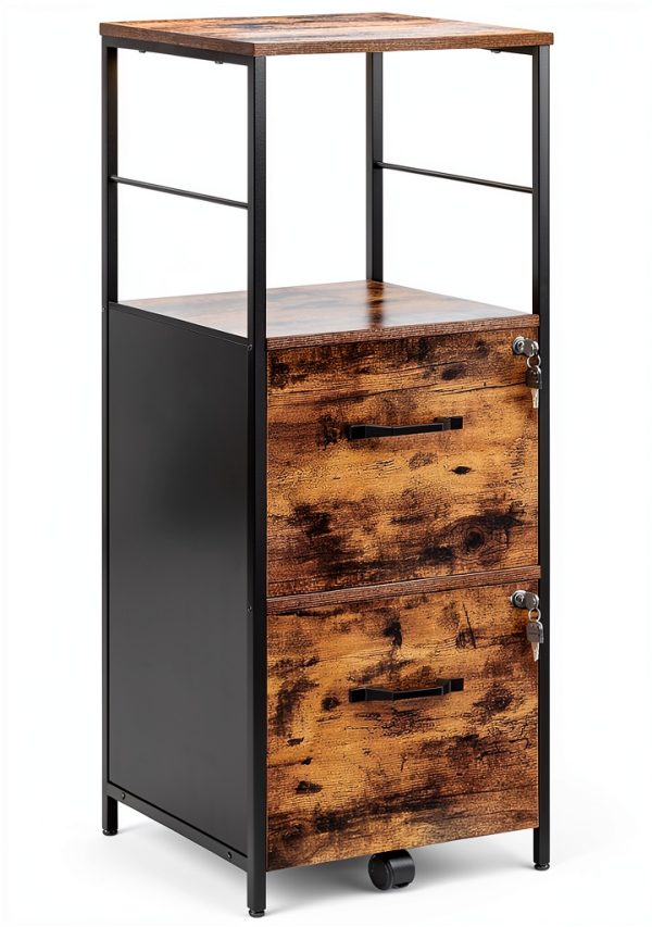 VASAGLE 2-Drawer Filing Cabinet with Lock-0