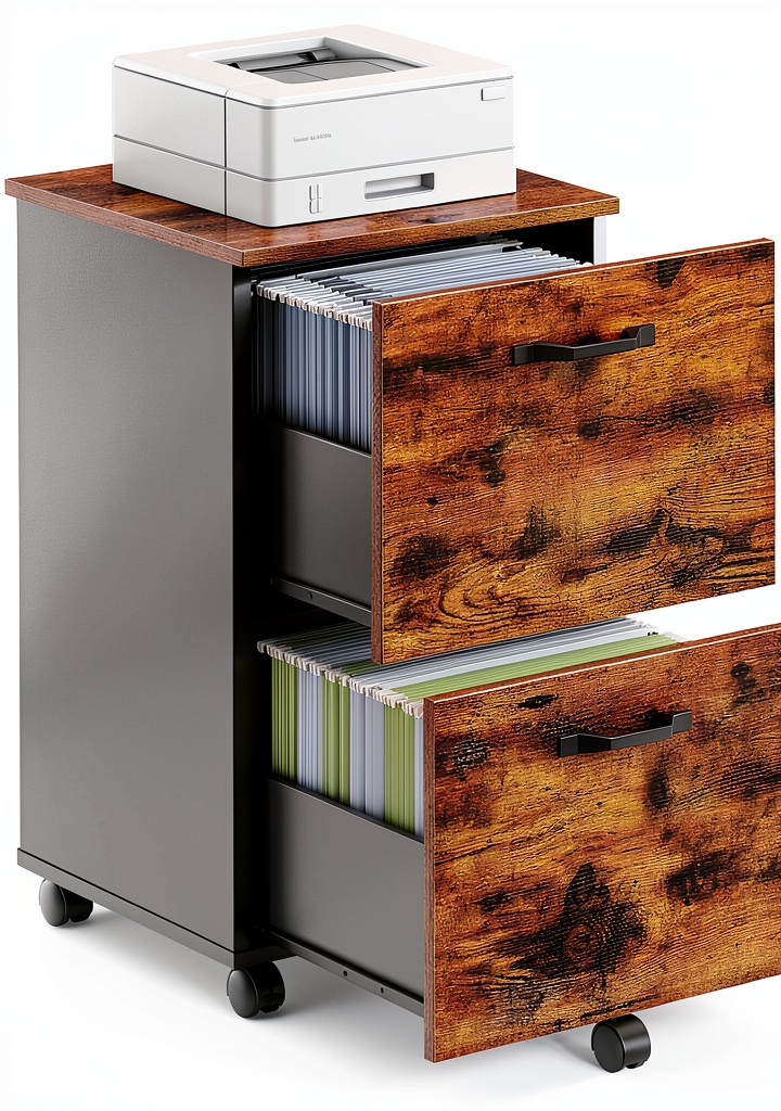VASAGLE 2-Drawer File Cabinet Classic Design