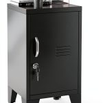 PAOFIN Black Lockable Metal Cabinet 24in Door-0