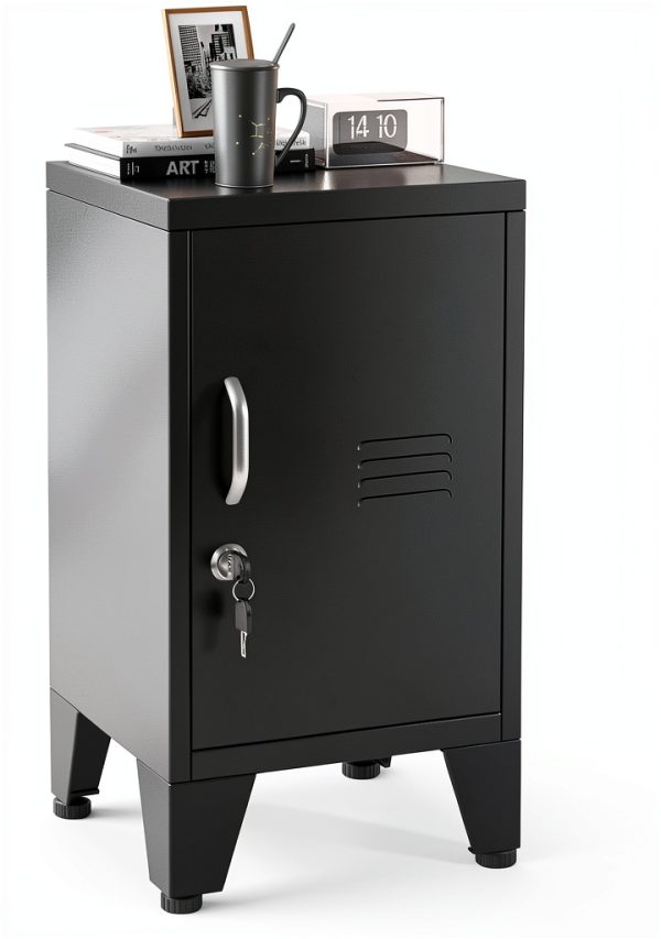 PAOFIN Black Lockable Metal Cabinet 24in Door-0
