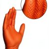 AMMEX Orange Nitrile Gloves Heavy Duty Chemical Resistant-3