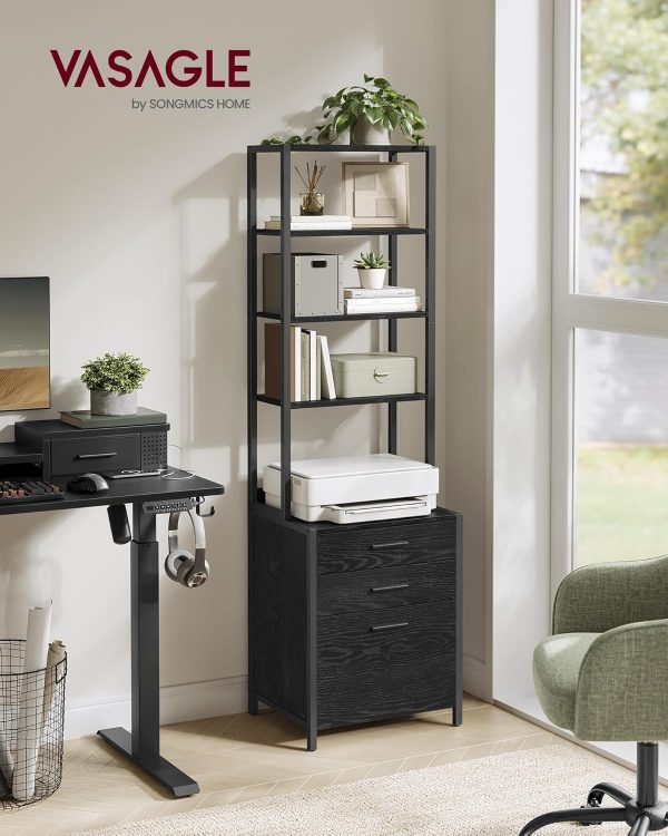 VASAGLE 3 Drawer File Cabinet Home Office Steel Frame-2