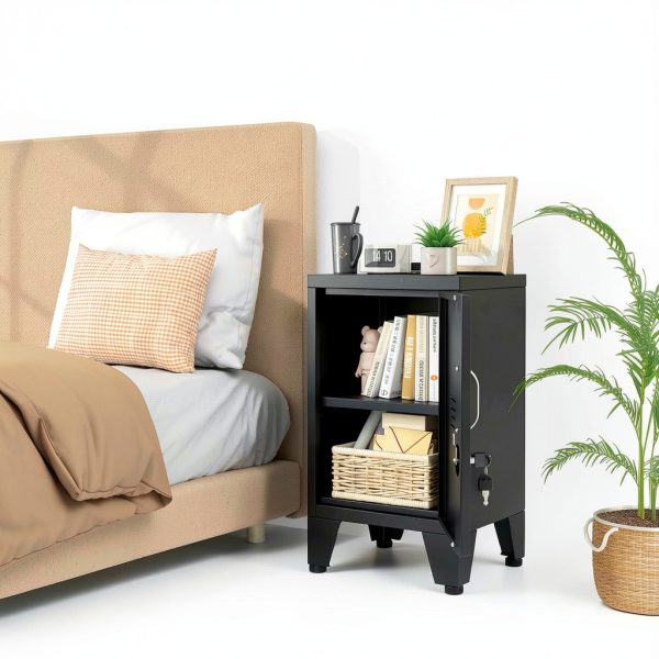 PAOFIN Black Lockable Metal Cabinet 24in Door-1