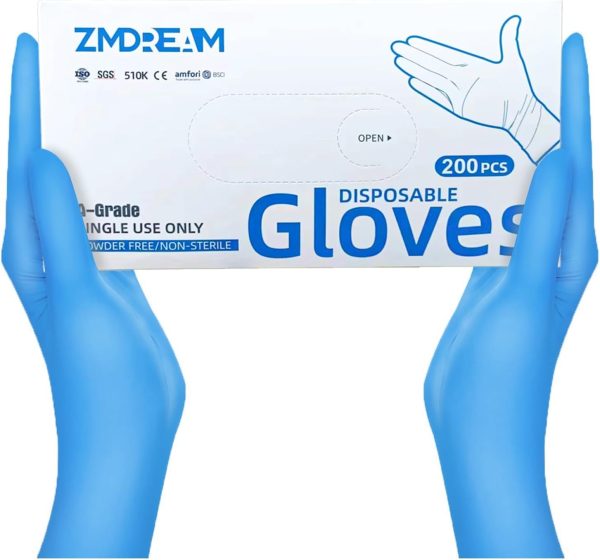 Anboson Blue Nitrile Gloves Disposable Safety Protection-0