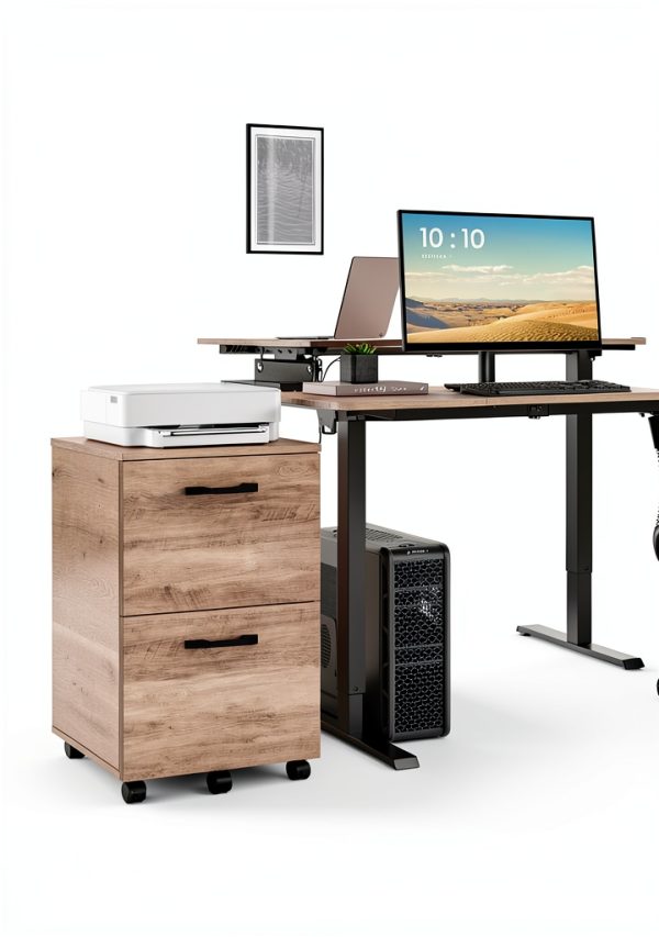 VASAGLE 2-Drawer File Cabinet, Space-Saving Office Storage-1