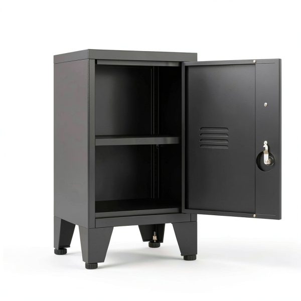 PAOFIN Black Lockable Metal Cabinet 24in Door-2