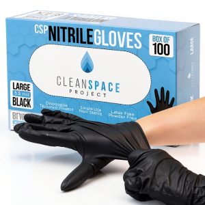 Clean Space Project Nitrile Gloves Black Disposable Latex-0