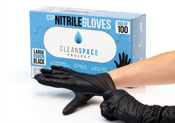 Clean Space Project Nitrile Gloves Black Disposable Latex-0