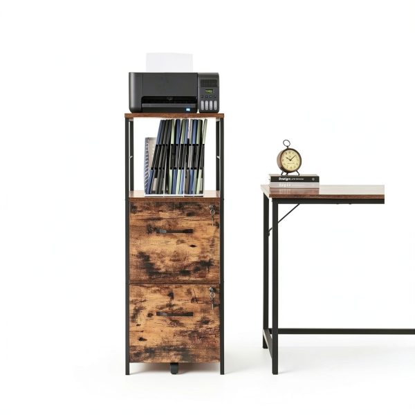 VASAGLE 2-Drawer Filing Cabinet with Lock-3