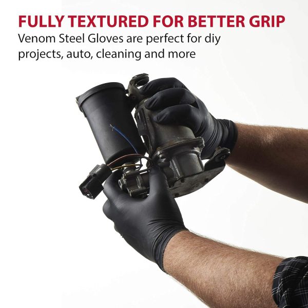 Venom Steel Nitrile Gloves Heavy Duty Disposable Black-1