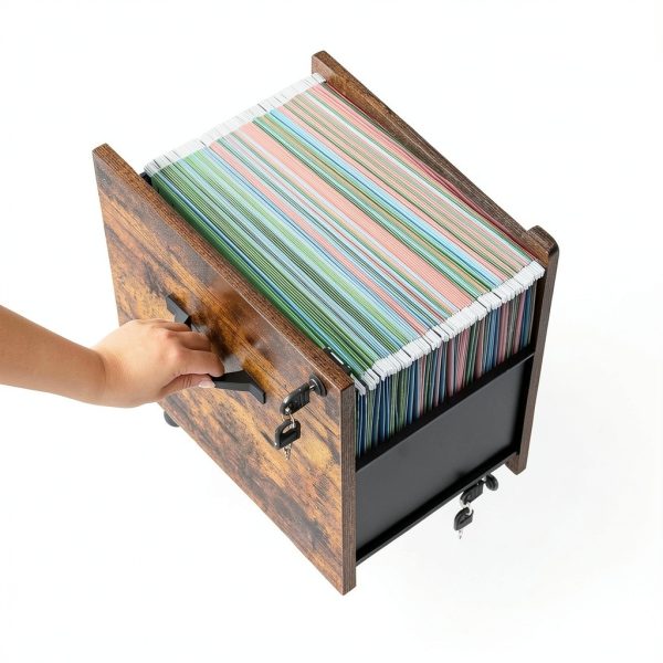 VASAGLE 2-Drawer Filing Cabinet with Lock-8