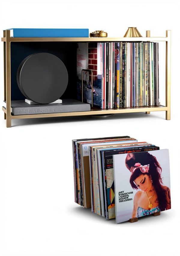 Optage Audio Vinyl Record Storage Holder Natural Walnut-4