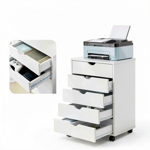 OLIXIS Under Desk Storage Organization with Wheels-3