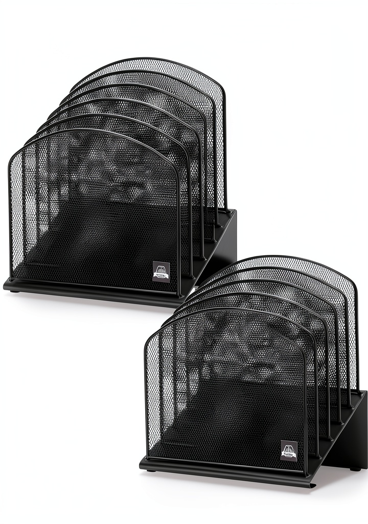 Delifox desk file organizer on a wooden desk
