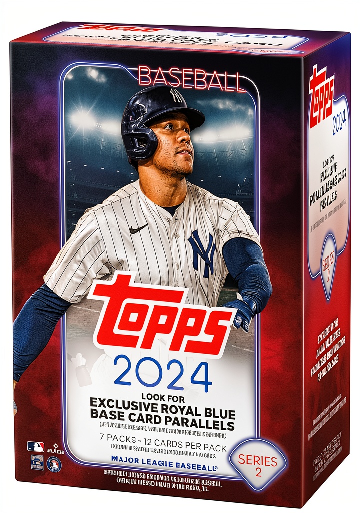 TOPPS MLB trading card box displayed on a collector's shelf
