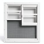 White Flush Mount Shed Window CIPOOH 2-Pack 12x18 Tempered Sliding-0