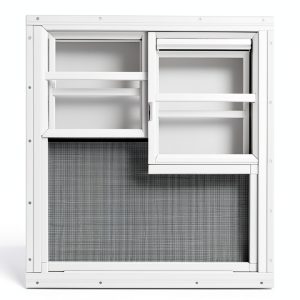 White Flush Mount Shed Window CIPOOH 2-Pack 12x18 Tempered Sliding-0