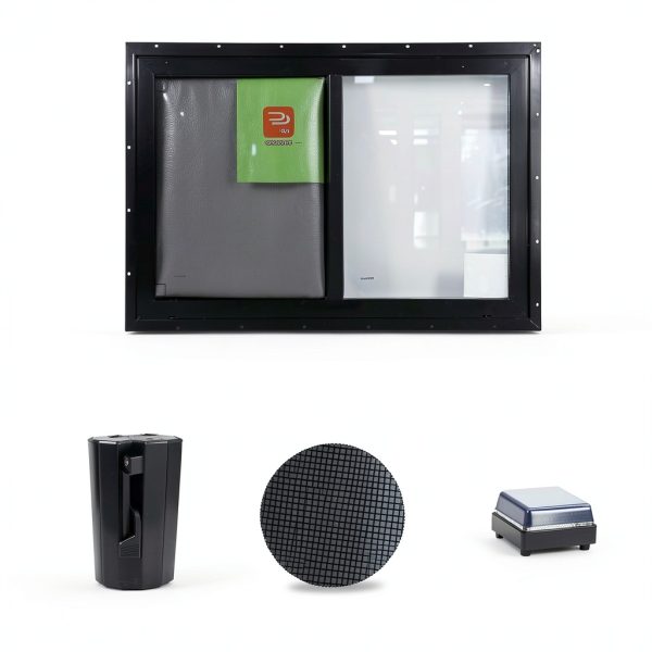 Vinyl Basement Window P Pro Sliding Window 32x16 Double Glazed Black-1