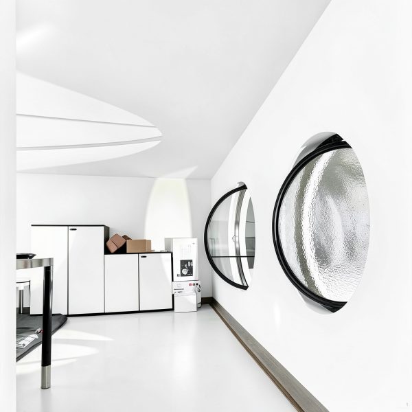 19.7IN Porthole Window with Tempered Glass,360° Circular Rotating Windows,Sliding Windows with Handle For Bathroom/Kitchen/Bedroom/Living Replacement Indoor Ventilated Windows Decorate(Black)-1