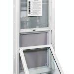 Shed Windows P Pro 18x36 White Sliding Frame Tempered Glass Screen-0