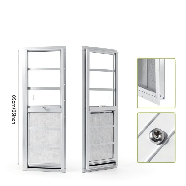COLORPAPA 2 Pack Shed Windows, 10"x35" Sliding Windows, Transom Window with Tempered Glass for Shed, Chicken Coop, Playhouse, Household, Garage, Barns (White)-1