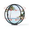 19.7IN Porthole Window with Tempered Glass,360° Circular Rotating Windows,Sliding Windows with Handle For Bathroom/Kitchen/Bedroom/Living Replacement Indoor Ventilated Windows Decorate(Black)-2