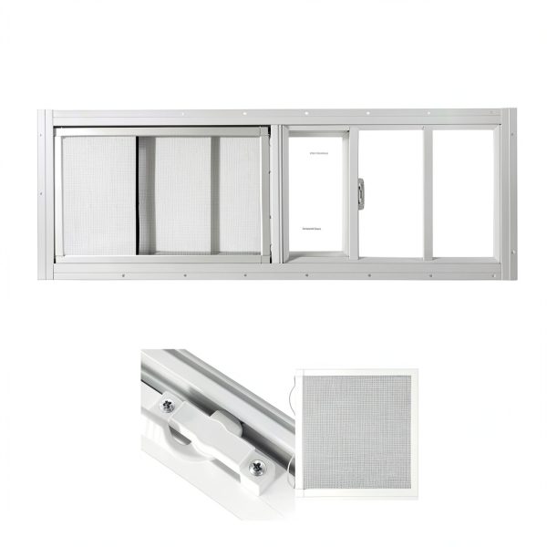 COLORPAPA 2 Pack Shed Windows, 10"x35" Sliding Windows, Transom Window with Tempered Glass for Shed, Chicken Coop, Playhouse, Household, Garage, Barns (White)-3