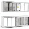 COLORPAPA 2 Pack Shed Windows, 10"x35" Sliding Windows, Transom Window with Tempered Glass for Shed, Chicken Coop, Playhouse, Household, Garage, Barns (White)-0