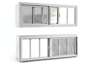 COLORPAPA 2 Pack Shed Windows, 10"x35" Sliding Windows, Transom Window with Tempered Glass for Shed, Chicken Coop, Playhouse, Household, Garage, Barns (White)-0