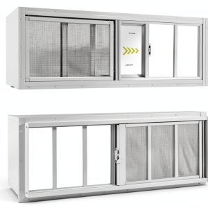 COLORPAPA 2 Pack Shed Windows, 10"x35" Sliding Windows, Transom Window with Tempered Glass for Shed, Chicken Coop, Playhouse, Household, Garage, Barns (White)-0