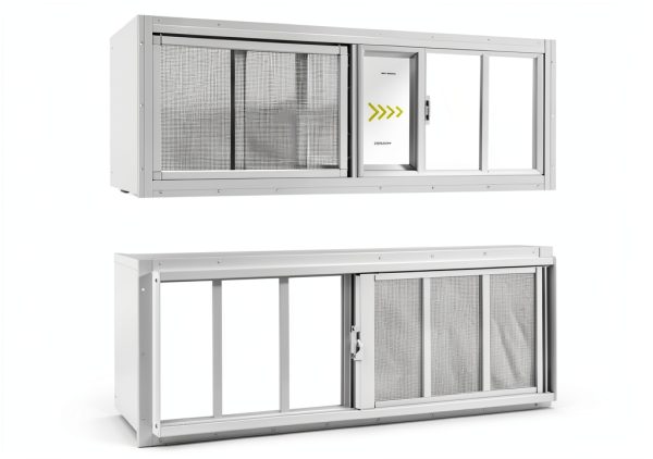 COLORPAPA 2 Pack Shed Windows, 10"x35" Sliding Windows, Transom Window with Tempered Glass for Shed, Chicken Coop, Playhouse, Household, Garage, Barns (White)-0